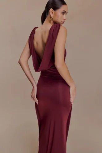 Bridget Slinky Cowl Back Top – Burgundy Bridget Slinky Cowl Back Top – Burgundy