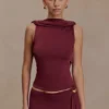 Bridget Slinky Cowl Back Top – Burgundy Bridget Slinky Cowl Back Top – Burgundy