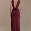 Bridget Slinky Maxi Skirt With Hardware – Burgundy Bridget Slinky Maxi Skirt With Hardware – Burgundy