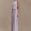 Bridget Slinky Maxi Skirt With Hardware – Dusty Lilac