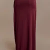Bridget Slinky Maxi Skirt With Hardware – Burgundy Bridget Slinky Maxi Skirt With Hardware – Burgundy
