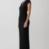 Briella V Neck Suiting Maxi Dress – Black Briella V Neck Suiting Maxi Dress – Black