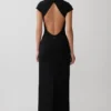 Briella V Neck Suiting Maxi Dress – Black Briella V Neck Suiting Maxi Dress – Black