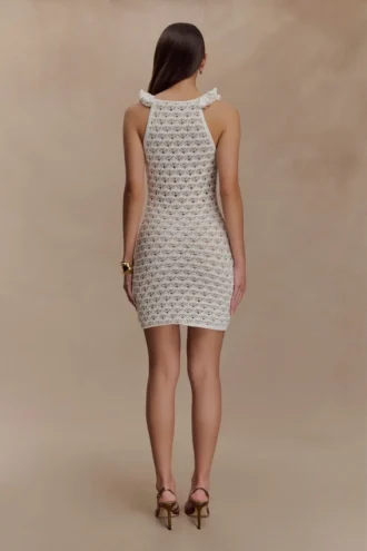 Brigid Ruffle Knit Sleeveless Dress – Ivory Brigid Ruffle Knit Sleeveless Dress – Ivory