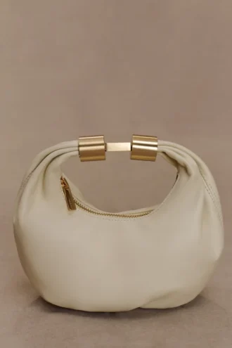 Bristol Mini Croissant Leather Bag – Ivory