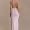 Brock Knit Halter Maxi Dress – Baby Pink Brock Knit Halter Maxi Dress – Baby Pink