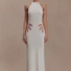 Brock Knit Halter Maxi Dress – White Brock Knit Halter Maxi Dress – White