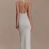 Brock Knit Halter Maxi Dress – White Brock Knit Halter Maxi Dress – White