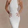 Brock Knit Halter Maxi Dress – White Brock Knit Halter Maxi Dress – White