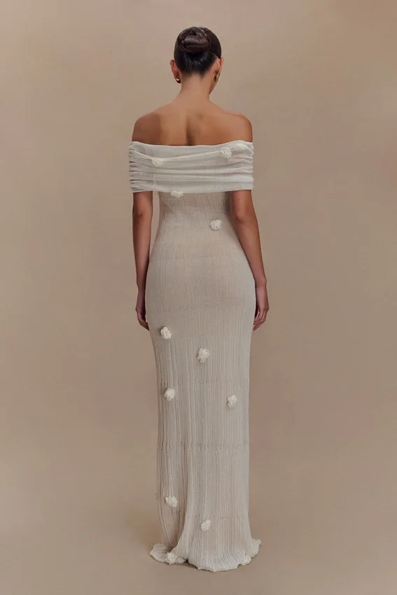 Brynn Orchid Knit Maxi Dress – Ivory Brynn Orchid Knit Maxi Dress – Ivory