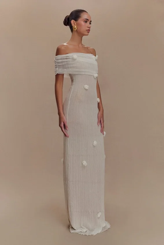 Brynn Orchid Knit Maxi Dress – Ivory Brynn Orchid Knit Maxi Dress – Ivory