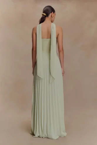 Caira Chiffon Scarf Maxi Dress – Sage Caira Chiffon Scarf Maxi Dress – Sage