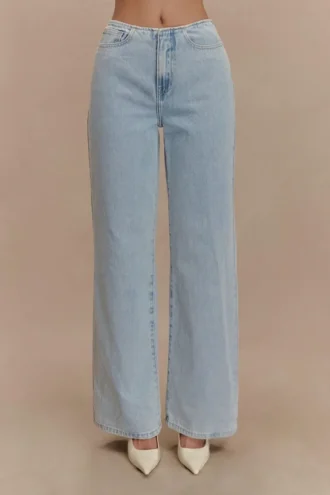 Caitlin Mid Rise Denim Jeans – Light Blue