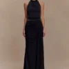 Calandra Slinky Maxi Skirt – Black