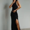 Calandra Slinky Maxi Skirt – Black