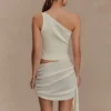 Cali Drape Skirt Knit Mini Dress – Ivory