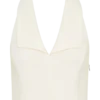 Calla Collared Sleeveless Halter Top – Ivory