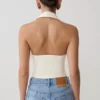 Calla Collared Sleeveless Halter Top – Ivory