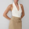 Marielle Double Belt Mini Skirt – Taupe Marielle Double Belt Mini Skirt – Taupe