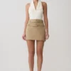 Marielle Double Belt Mini Skirt – Taupe Marielle Double Belt Mini Skirt – Taupe
