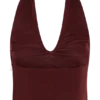 Calla Collared Sleeveless Halter Top – Merlot Calla Collared Sleeveless Halter Top – Merlot