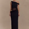 Callen One Shoulder Slinky Maxi Dress – Black Callen One Shoulder Slinky Maxi Dress – Black