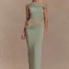 Callen One Shoulder Slinky Maxi Dress – Sage Callen One Shoulder Slinky Maxi Dress – Sage