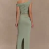 Callen One Shoulder Slinky Maxi Dress – Sage Callen One Shoulder Slinky Maxi Dress – Sage