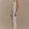 Camila Ruched Halter Midi Dress – Ivory Camila Ruched Halter Midi Dress – Ivory