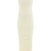 Camila Ruched Halter Midi Dress – Ivory Camila Ruched Halter Midi Dress – Ivory
