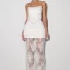Camille Beaded Satin And Lace Corset Top – Ivory Camille Beaded Satin And Lace Corset Top – Ivory