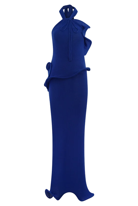 Caprice Halter Knit Maxi Dress – Cobalt Caprice Halter Knit Maxi Dress – Cobalt