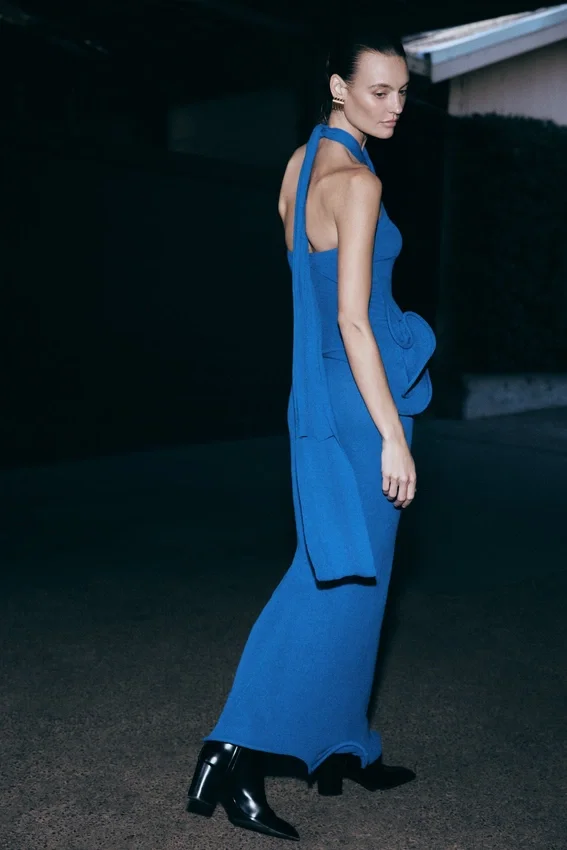 Caprice Halter Knit Maxi Dress – Cobalt Caprice Halter Knit Maxi Dress – Cobalt