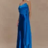 Carah Satin And Chiffon Maxi Dress – Cobalt Carah Satin And Chiffon Maxi Dress – Cobalt