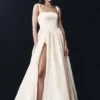 Carla Ruched Gown – Cream Ivory Carla Ruched Gown – Cream Ivory