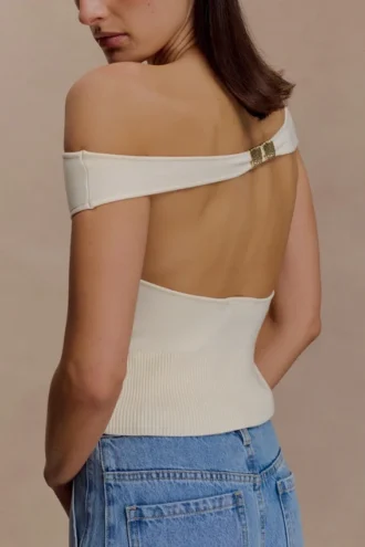 Carley Off Shoulder Knit Top – Ivory Carley Off Shoulder Knit Top – Ivory