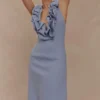 Carolyn Linen Bubble Maxi Dress – Misty Blue