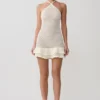 Carrisa Crochet Knit Mini Dress – White