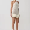 Carrisa Crochet Knit Mini Dress – White
