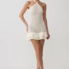 Carrisa Crochet Knit Mini Dress – White