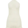 Carrisa Crochet Knit Mini Dress – White