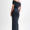 Cassandra Off Shoulder Slinky Maxi Dress – Black