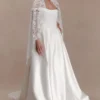 Cassia Lace Trim Veil – White Cassia Lace Trim Veil – White