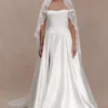 Cassia Lace Trim Veil – White Cassia Lace Trim Veil – White