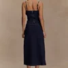 Cecilia Denim Frill Corset – Indigo Blue