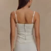 Cecilia Denim Frill Corset – White Cecilia Denim Frill Corset – White