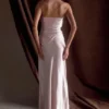 Cedar Strapless Satin Maxi Dress – Soft Pink Cedar Strapless Satin Maxi Dress – Soft Pink