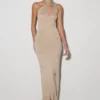 Celestino Floral Metallic Knit Maxi Dress – Gold