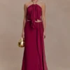 Celina Chiffon Overlay Maxi Skirt – Cherry Red Celina Chiffon Overlay Maxi Skirt – Cherry Red