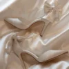 Charmed Satin Bow Heel – White